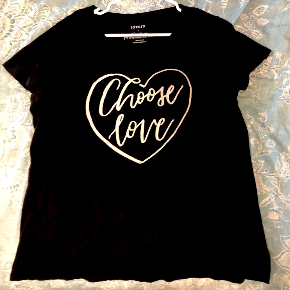 Torrid Black 'Choose Love' Tee Size 1x